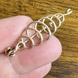 Vintage Spiral Brooch Pin Modernist‎ Fashion Cooper Color